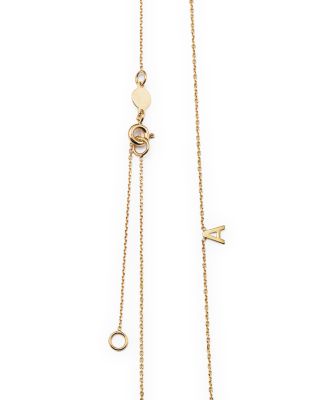 14K Yellow Gold Initial Pendant Necklace, 16&amp;quot;