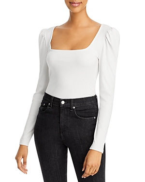 7 For All Mankind Long Sleeve Square Neck Top
