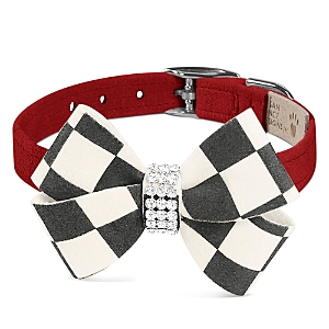 Shop Susan Lanci Designs Windsor Check Nouveau Bow 1/2 Collar In Red
