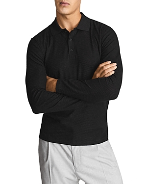 REISS CHESTER MERCERISED TEXTURED COTTON POLO
