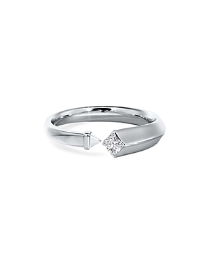 Avaanti Closed Ring with Diamond Accent in 18K White Gold