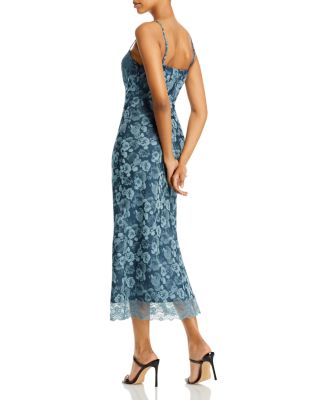 green emerald velvet dress Rihoas Floral Chiffon Midi Dress