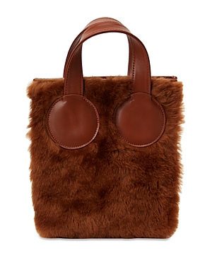 Vavvoune Sunsa Shearling Satchel In Cognac