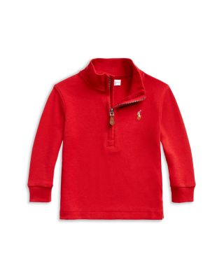 Ralph Lauren Polo Boys' Cotton Interlock Quarter Zip Pullover - Baby |  Bloomingdale's