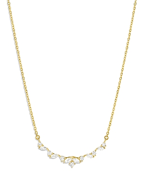 Bloomingdale's Diamond Marquis and Round Cut Curved Bar Necklace in 14K Yellow Gold, 0.50 ct. t.w. -