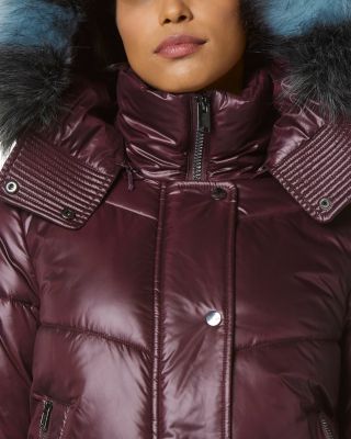 marc new york nadir faux fur trim hooded puffer coat