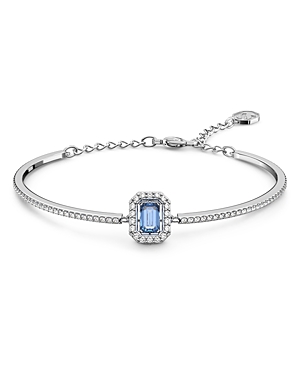Shop Swarovski Millenia Crystal Octagon Cut Bangle Bracelet In Blue/silver