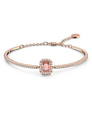 Swarovski Millenia Crystal Octagon Cut Bangle Bracelet In Pink/rose Gold
