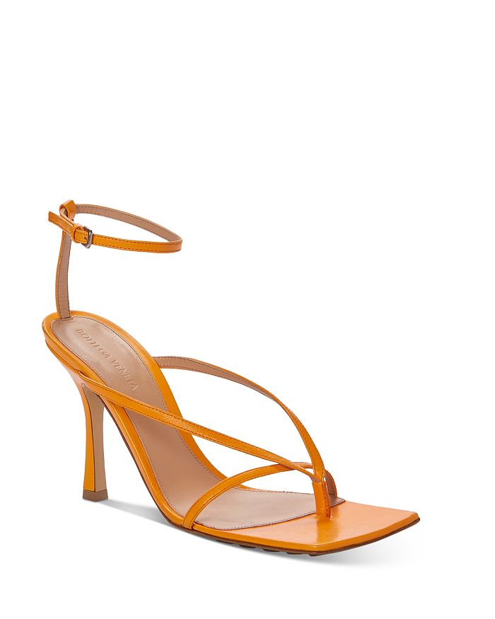 Bottega Veneta Women's Square-toe High-heel Sandals In Tangerine
