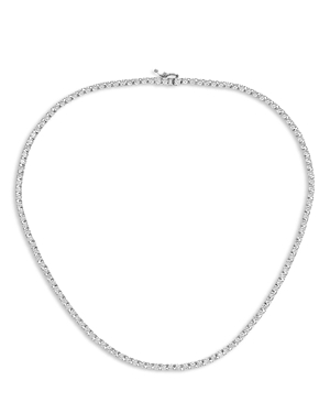Adinas Jewels Tennis Choker Necklace, 18 In Silver