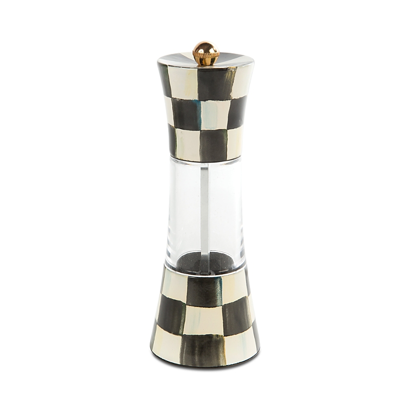 Mackenzie-childs Mackenzie Childs Courtly Check Enameled Steel Grinder In Black/white