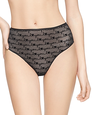 Calvin Klein Women's Limited Edition I Love You High-leg Tanga Underwear In Black