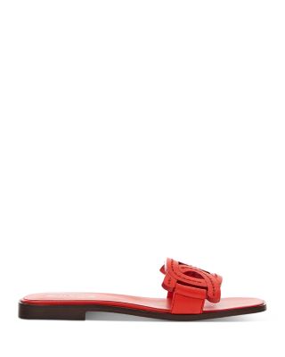red sandals for women flat