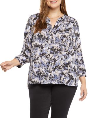 NYDJ Plus Pintuck-Back Blouse 