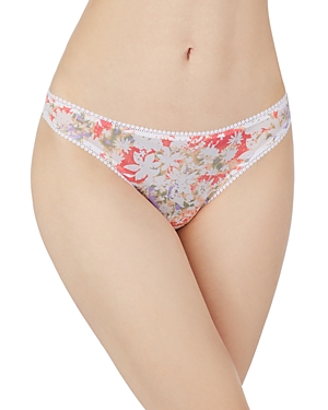 On Gossamer Printed Hipster Thong In Soft Floral