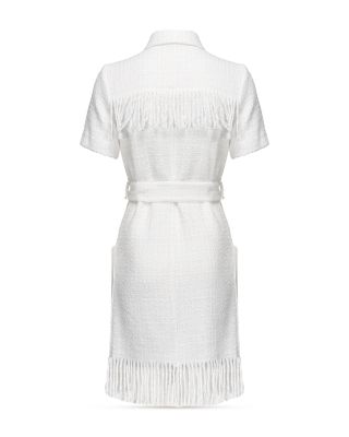 pinko tweed dress PINKO Dawson Abito Tweed Boucle Fringe Dress