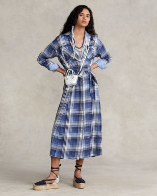 Ralph Lauren Plaid Maxi Shirt Dress | Bloomingdale's Women