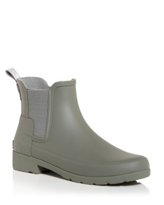 Hunter Women's Refined Matte Chelsea Rain Booties In Dockergrey