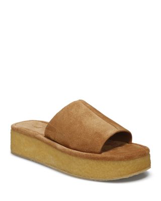 VINCE. Womens Navy Comfort Palley Round Toe Platform Slip On Leather Slide Sandals Shoes M main image 0