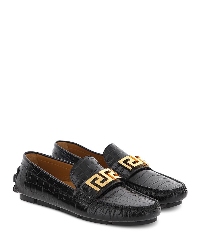 Versace Black Leather Drivers Bloomingdale s
