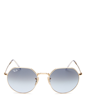 Ray Ban Ray-ban Geometric Sunglasses, 53mm In Gold/gray Gradient
