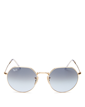 Ray Ban Ray-ban Geometric Sunglasses, 53mm In Gold/gray Gradient