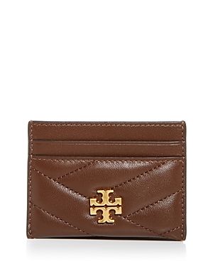 Tory Burch Kira Chevron Quilted Leather Card Case In Fudge