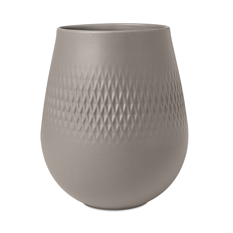 Villeroy & Boch Manufacture Collier Carre Vase, Small In Taupe