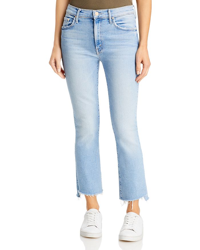MOTHER THE INSIDER HIGH RISE CROP STEP FRAY BOOTCUT JEANS