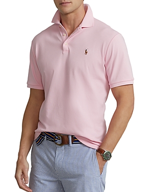Polo Ralph Lauren Custom Slim Fit Soft Cotton Polo Shirt Man Polo Shirt Pink Size Xxl Cotton In Carmel Pink