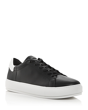 Kurt Geiger London Mens Black Laney Platform Leather Trainers In Black
