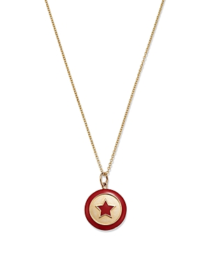 Moon & Meadow 14k Yellow Gold Enamel Star Medallion Pendant Necklace, 18 - 100% Exclusive In Red/gold