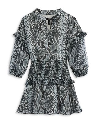 AQUA Girls' Long Sleeve Snake Print Smocked Dress, Big Kid - 100% Exclusive  | Bloomingdale's