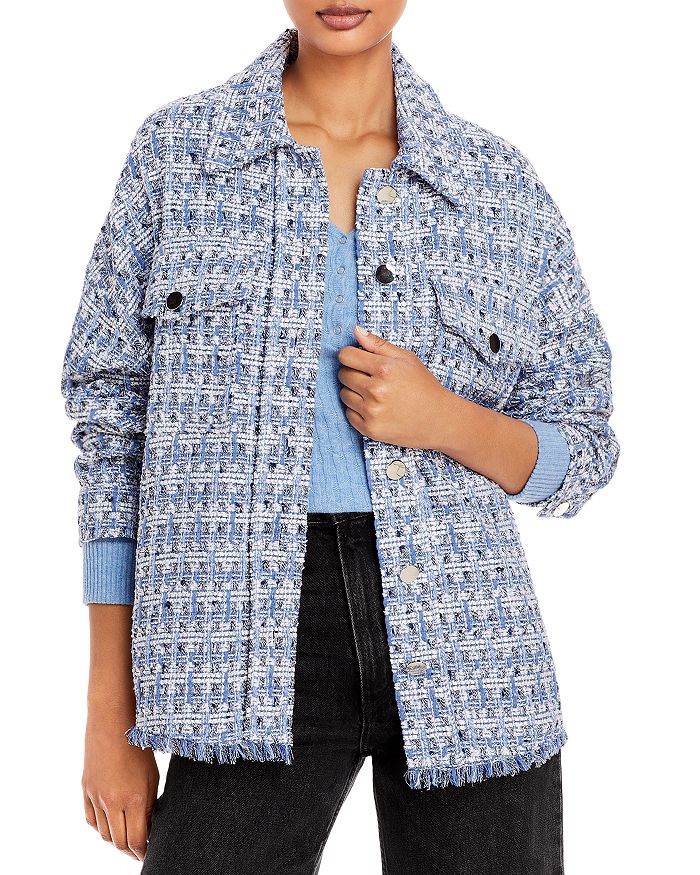 AQUA Tweed Shirt Jacket 100 Exclusive Bloomingdale s