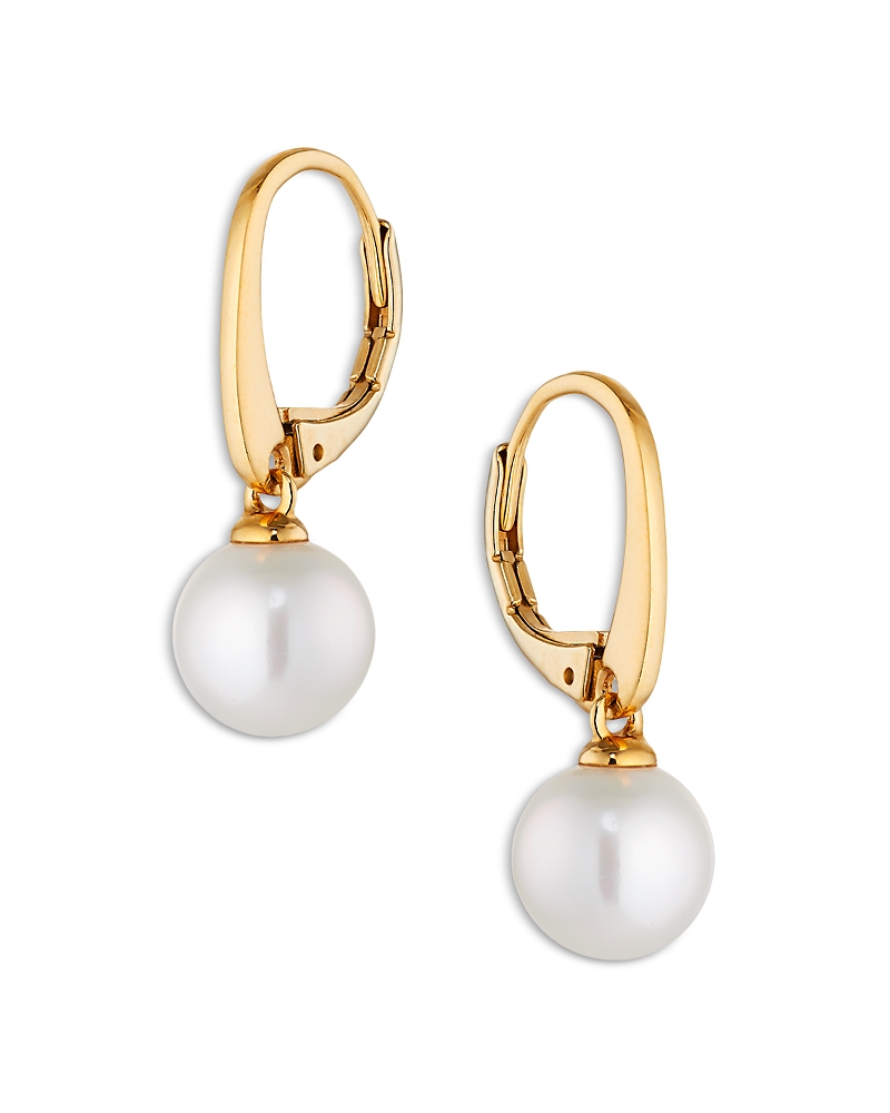 Nadri Cultured Genuine Freshwater Pearl Small Drop Earrings In Gold