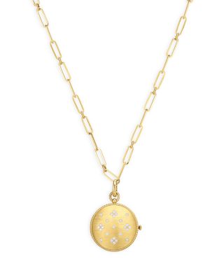 Roberto Coin 18K Yellow Gold Venetian Princess Diamond Locket Pendant Necklace, 19
