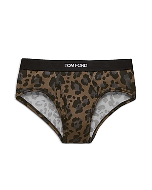 Tom Ford Leopard Briefs In Light Brown