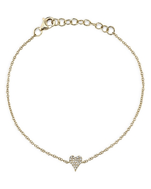 Moon & Meadow 14K Yellow Gold Diamond Pave Heart chain Bracelet - 100% Exclusive
