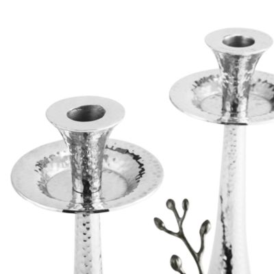 Black Orchid Taper Candleholders, Set of 2