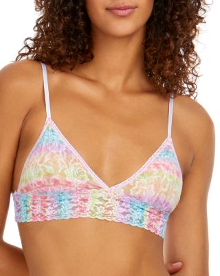 Printed Lace Bralette In Bohemian Stripe