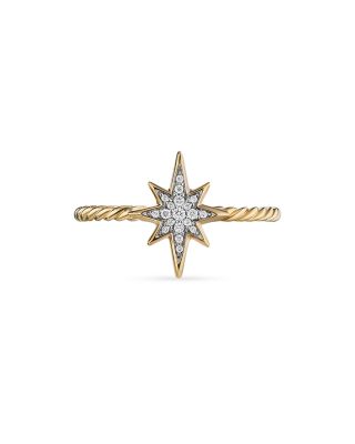 18K Yellow Gold Cable Collectibles&reg; North Star Stacking Ring with Diamonds