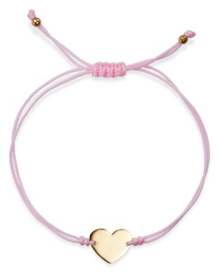 Moon & Meadow - 14K Yellow Gold Polished Heart Cord Bolo Bracelet - Exclusive