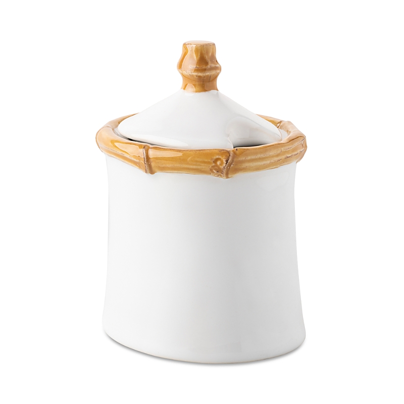 Juliska Bamboo Ceramic Lidded Sugar Bowl In Bamboo Natural