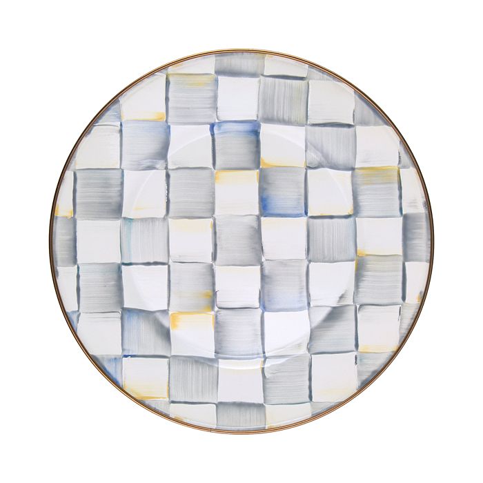 Sterling Check Enamel Dinner Plate