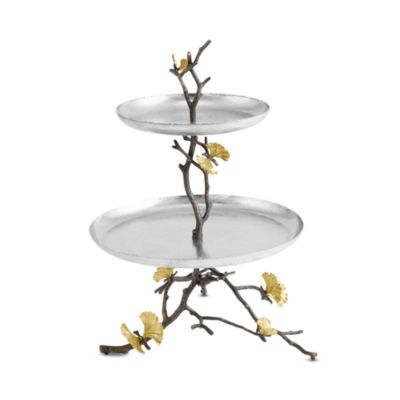 Butterfly Ginkgo 2-Tier Etagere