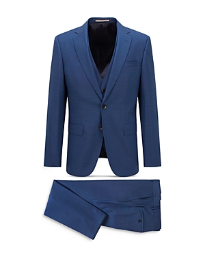 Boss Huge/Genius 3-Piece Tic Weave Slim Fit Suit
