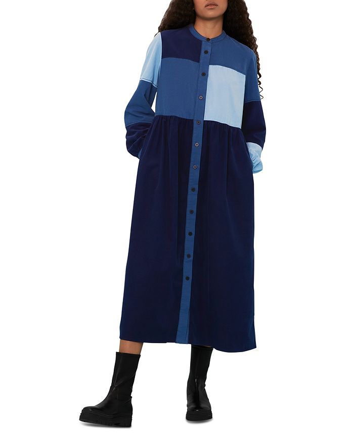 Whistles Adi Patchwork Cord Midi Dress Bloomingdale's
