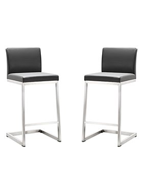 TOV Furniture - Parma Stainless Steel Counter Stool, Set of 2