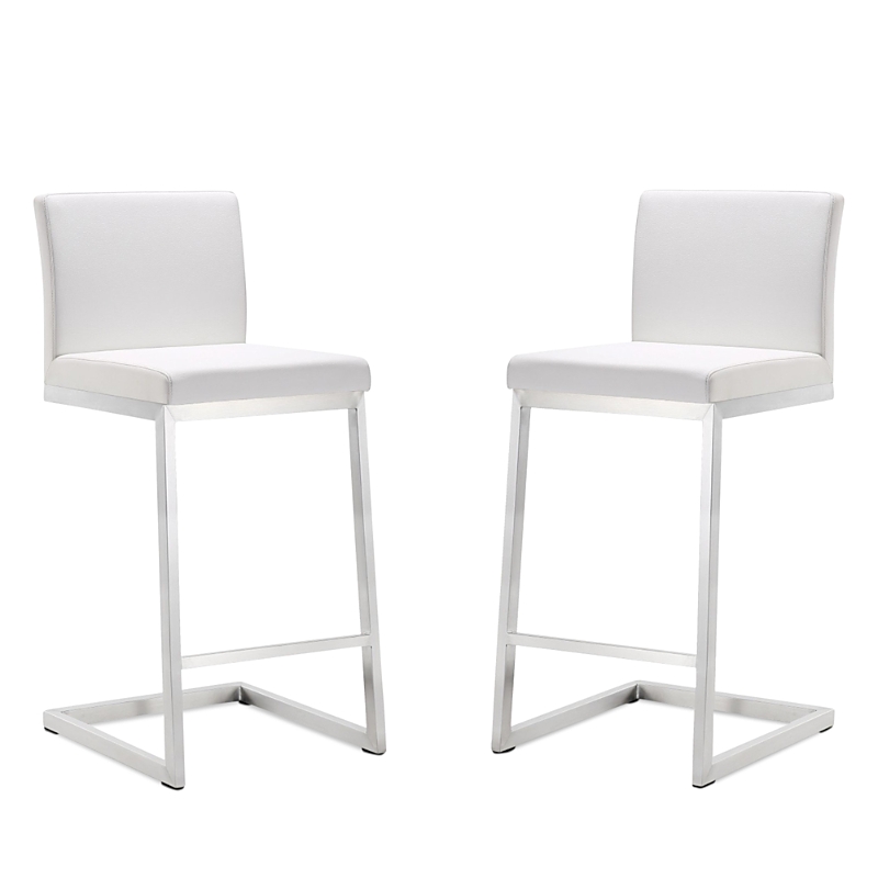 Tov Furniture Parma Stainless Steel Counter Stool, Set of 2