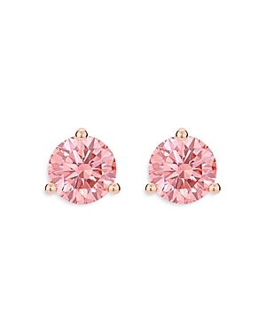 Lightbox Jewelry Lightbox Basics Lab Grown Pink Diamond Stud Earrings in 10K Rose Gold, 2 ct. t.w. - 100% Exclusive